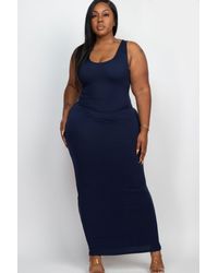 TRUEDAMES - Plus Size Solid Basic Maxi Dress - Lyst