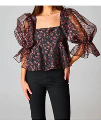 BuddyLove - Puff Sleeve Peplum Top - Lyst