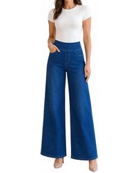 Charlie b - Denim Pull On Wide Leg Pants - Lyst