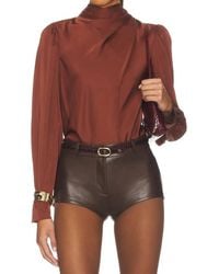 Astr - Ivonne Long Sleeve Satin Top - Lyst