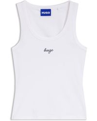 HUGO - Extra-Slim-Fit Tank Top With Puff-Print Logo - Lyst