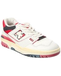 New Balance - 550 Perforated Leather, Suede And Mesh Sneakers - Lyst