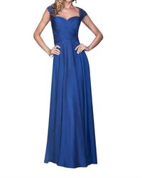 La Femme - Lace Ornate Ruched Gown - Lyst