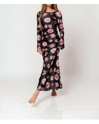 SOFIA The Label - Georgie Floral Satin Bias Maxi Dress - Lyst