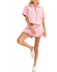 Wishlist - Collared Denim Top With Pockets - Lyst