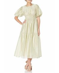 Moon River - Shirred Tired Ruffle Back Tie Eyelet Dress - Lyst