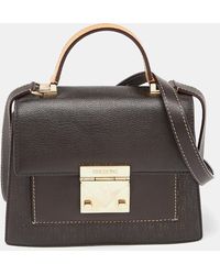 CH by Carolina Herrera - Monogram Coated Canvas And Leather Top Handle Bag - Lyst