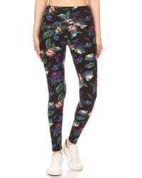 TRUEDAMES - Fashnzfab Long Yoga Style Banded Lined Floral Printed Knit Legging With High Waist - Lyst