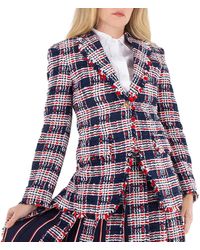 Thom Browne - Sportcoat Check Tweed Blazer, Brand Size 38 (Us Size 2) - Lyst