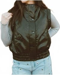 TCEC - Midnight Snap Button Front Puffer Vest - Lyst