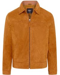 Infinity Leather - Retro Classic Suede Leather Harrington Biker Jacket - Lyst