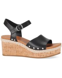 Style & Co. - Laceyy Faux Leather Ankle Strap Wedge Sandals - Lyst