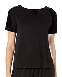 Flora Nikrooz - Velvet Burnout Short Sleeve Pajama Top - Lyst