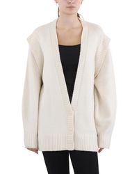 Ted Baker - Plus Wmk-Joplyin Shoulder Ribbed Trim Wool Cardigan Sweater - Lyst