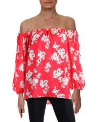 French Connection - Off-the-shoulder Floral Print Blouse - Lyst