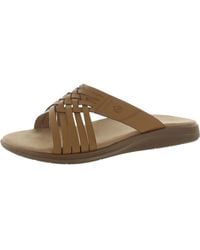 Easy Spirit - Seeley Faux Leather Woven Slide Sandals - Lyst