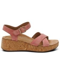 Aetrex - Flora Adjustable Quarter Strap Wedge - Lyst