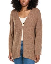 Fate - Asymmetrical Hem Fuzzy Knit Wool-Blend Cardigan - Lyst