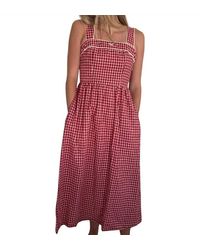 Bailey Rose - Logan Gingham Lace Sleeveless Midi Dress - Lyst