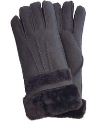Infinity Leather - Genuine Sheepskin Suede Gloves With Roll Up/Down Cuff - Lyst
