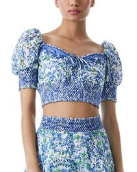 Alice + Olivia - Alice + Olivia Crawford Lace-up Top - Lyst