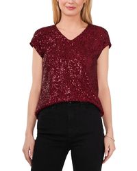 Vince Camuto - Sequined Cap Sleeve Blouse - Lyst