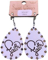 Sweet Ginger - Faith Etched Teardrop Earrings - Lyst