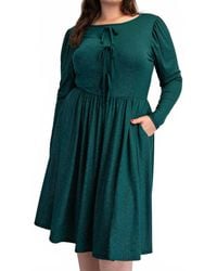 The Curve - Plus Size Glitter Knit Flare Dress With Bow Details - Lyst
