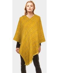TRUEDAMES - Solid Plaid Poncho - Lyst