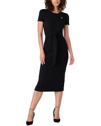 Karl Lagerfeld - Ribbed Attached Belt T-shirt Dress - Lyst