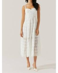 Astr - Tenna Lace Bustier Midi Dress - Lyst