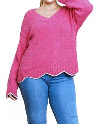Umgee - Zig Zag Pullover Sweater - Lyst