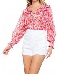 Thml - Long Sleeve Sheer Print Top - Lyst
