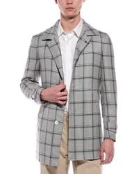 Isaia - Wool, Silk, & Linen-Blend Walking Coat - Lyst