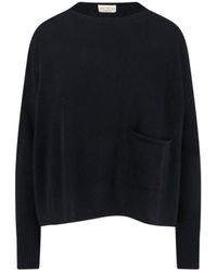 Ma'ry'ya - Knit Sweater With Round Neckline And Ribbed Finishes - Lyst