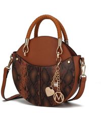 MKF Collection by Mia K - Camille Faux Snakeskin Vegan Leather Round Crossbody Bag By Mia K - Lyst