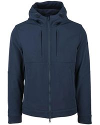 Paul & Shark - Softshell Fleece Jacket With Adjustable Hood And Zippered Pockets - Lyst