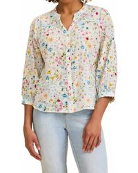 Fdj - 3/4 Sleeve Floral Top - Lyst