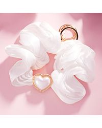 Fashnzfab - Heart Pearl Pointed Stretch Keychain Bracelet Scrunchie Hairband - Lyst