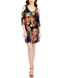 Connected Apparel - Petites Floral Mini Fit & Flare Dress - Lyst