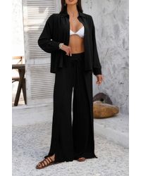 TRUEDAMES - Two Pieces Split Solid Button Down Sets - Lyst