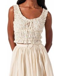 Astr - Kissel Floral Eyelet Cropped Top - Lyst