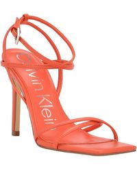 Calvin Klein - Tegin Faux Leather Ankle Strap Heels - Lyst