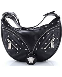 Versace - Repeat Hobo Studded Leather - Lyst