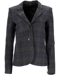 Theory - Plaid Single-Breasted Blazer - Lyst