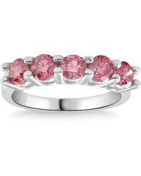 Pompeii3 - 1Ct Tw Five Stone Diamond Wedding Ring Lab Grown Band 14K - Lyst