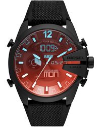 DIESEL - Mega Chief Stainless Steel And Nylon-wrapped Silicone Analog-digital Watch - Lyst