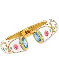 Ross-Simons - Multicolored Crystal And Blue Swarovski Crystal Cuff Bracelet - Lyst