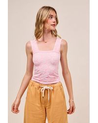 TRUEDAMES - Two Tone Floral Seamless Tank Top - Lyst