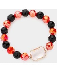 Fashnzfab - Lucite Accented Faceted Beaded Stretch Bracelet, Lucite - Lyst